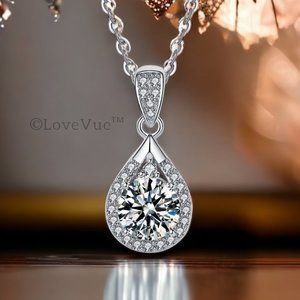 Certified 1ct. t.w. Diamond Luxury Teardrop Frame Necklace VVS1 GRA Certified